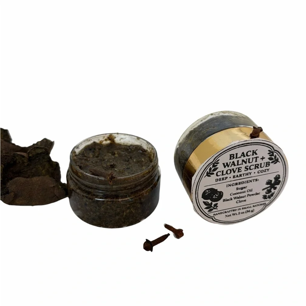 Black Walnut & Clove Sugar Scrub | Deep Exfoliating Body Scrub | Cozy Earthy